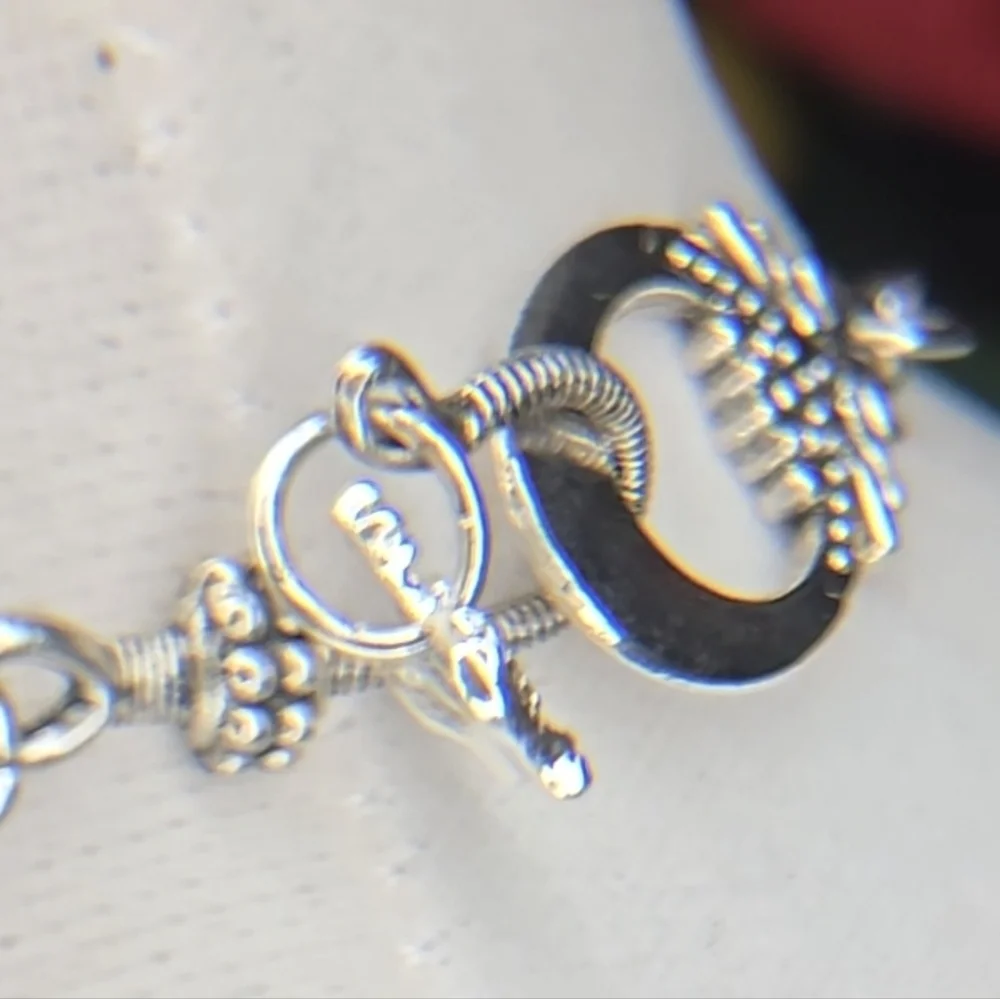 Stunning ARTISAN Freshwater Pearl/Crystal & Carved Mother Of Pearl Rose Necklace - Picture 6 of 14